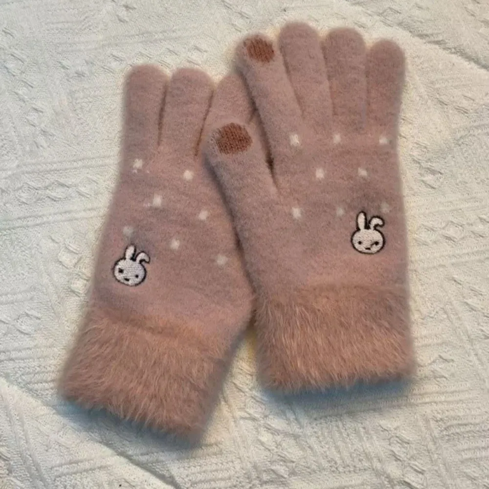 Modische verdickte Winterhandschuhe, winddicht, kältebeständig, warme Handschuhe, weiche Fleece-Touchscreen-Handschuhe für Damen