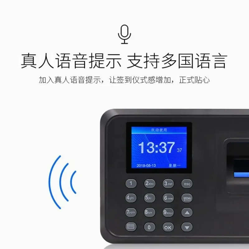 

2026Attendance Machine Commute Employee Intelligent 25 Foreign Languages Display Hand Fingerprint Check-in Report Clock in Machi
