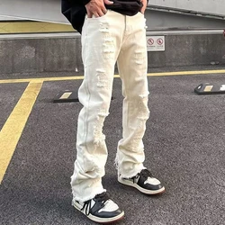 Y2k Ripped Jeans Men Gothic Hip Hop Streetwear Vintage Women's Jeans Baggy Korean Denim Pants Straight Trousers For Men Punk