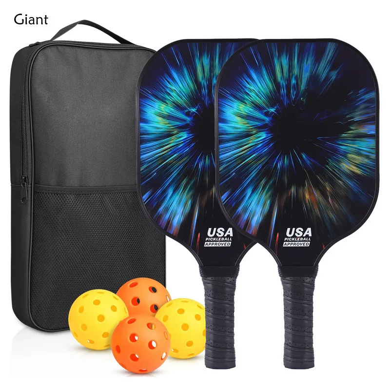 Pickleball Paddle Family 4 Racquet Set Lightweight Carbon Fiber  Honeycomb Board Beach Racket Set Youth Outdoor Sports