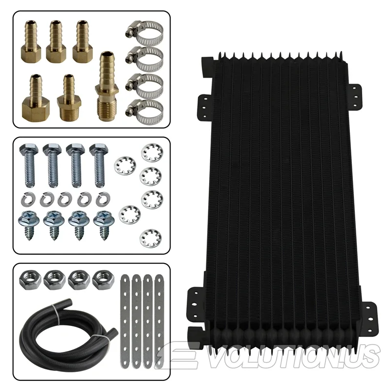 Black Oil Cooler Performance Low Pressure Drop Heavy Duty Transmission with Mounting Hardware 40,000 GVW