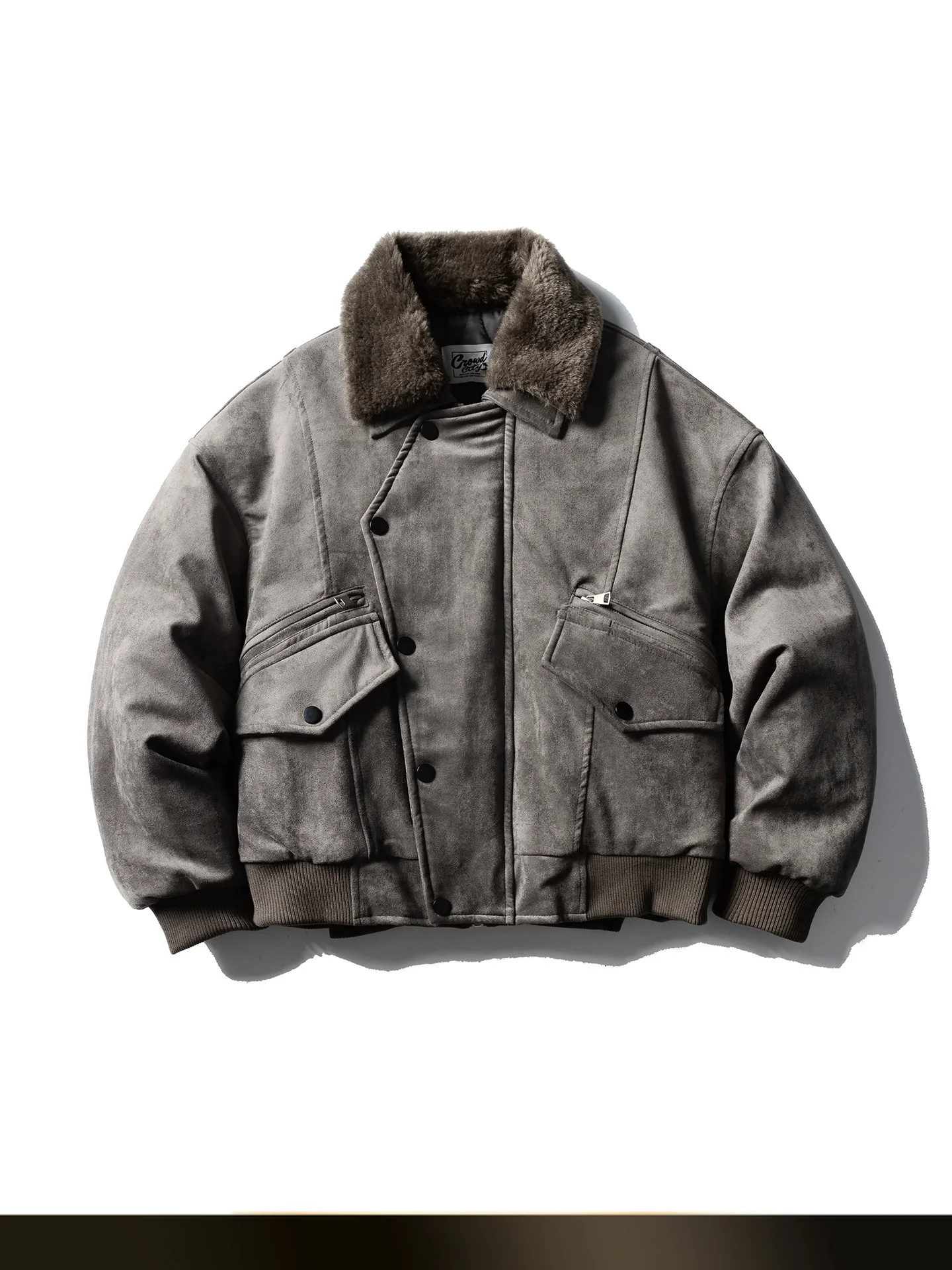 

Зимняя теплая куртка NTED в американском ретро-стиле с отстегивающимся меховым воротником, из замши и хлопка, для пар, устойчивая к холоду