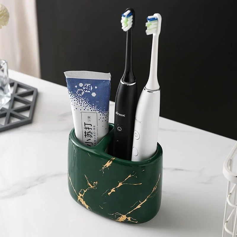 NEW Toothpaste Toothbrush Holder Marbling Ceramics Bathroom Toothbrush Cup Multifunction Toothbrush Barrel Bathroom Supplies