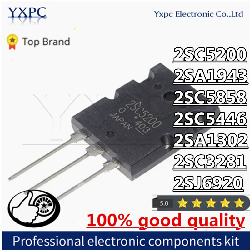 5PCS 2SC5200 TO-3P C5200 TO-3PL 5200 2SA1943 A1943 2SC5858 C5858 2SC5446 C5446 2SA1302 2SC3281 A1302 C3281 J6920 2SJ6920