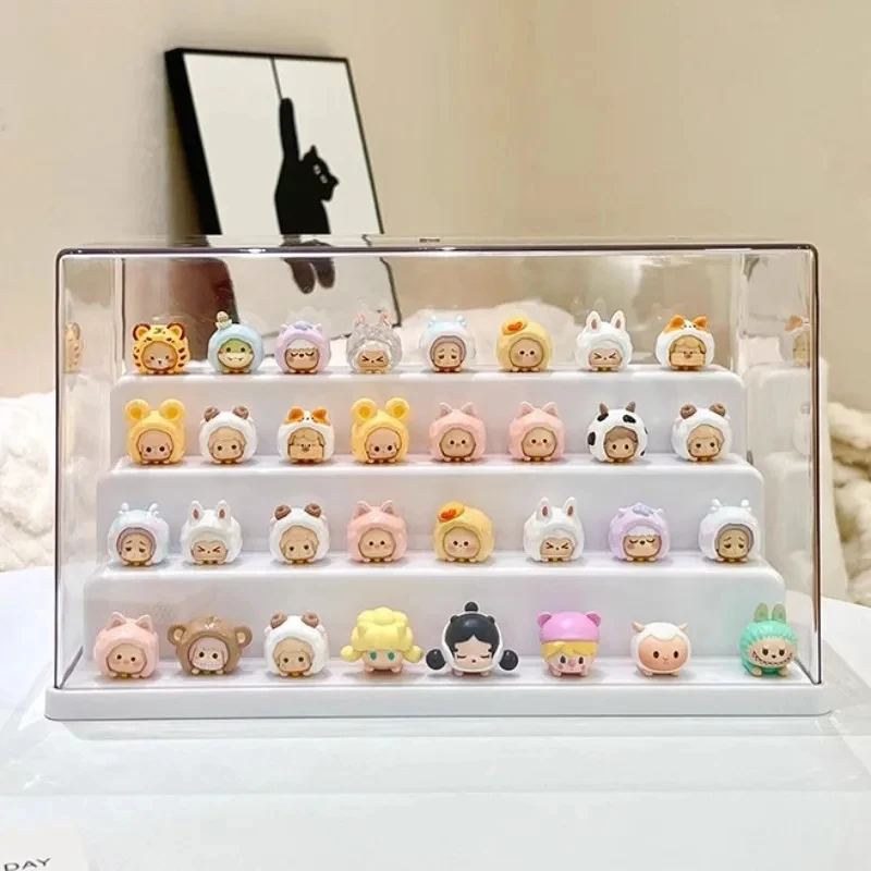 Vitrine en acrylique transparente, boîte de rangement anti-poussière pour figurines, miniatures, jouets, organisateur de collection