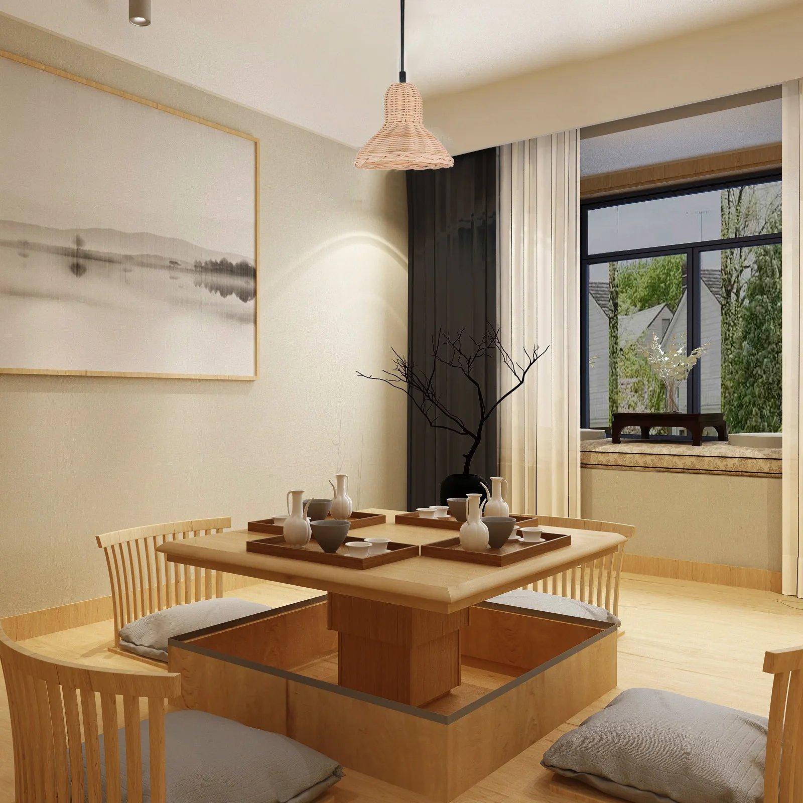 Rattan Lampshade Hand Woven Na - đánh giá và giá Wicker Pendant Shade