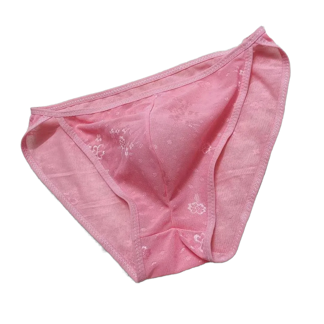 

(3pcs per order) Floral Pink Color Man's Sexy Panties Briefs Live Show Dance BF Gift Harajuku FKK Private Party