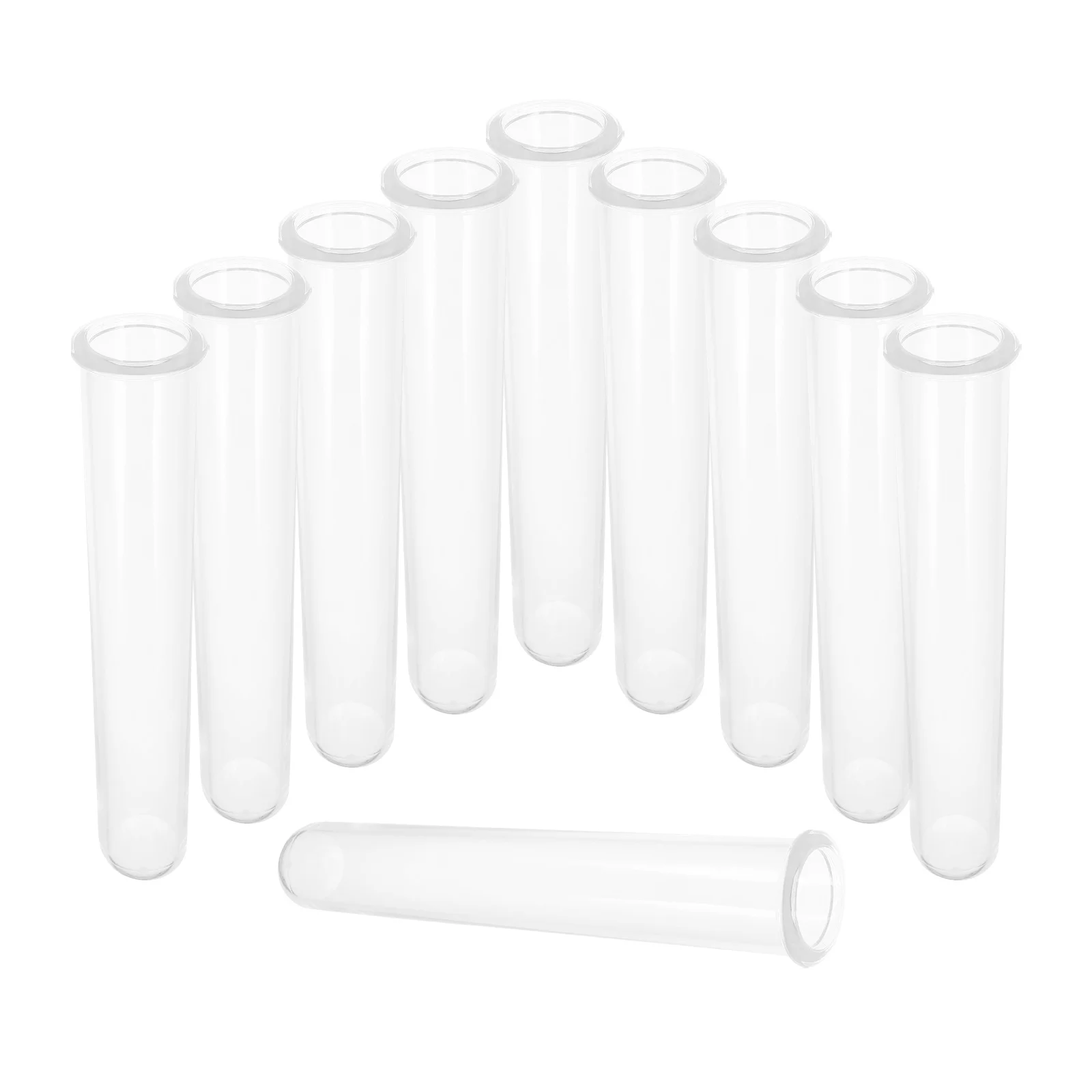 

10 pcs Acrylic Test Tubes Clear Sample Containers For Liquid Experiment Laboratory Storage Vials Reusable Durable Science Tools
