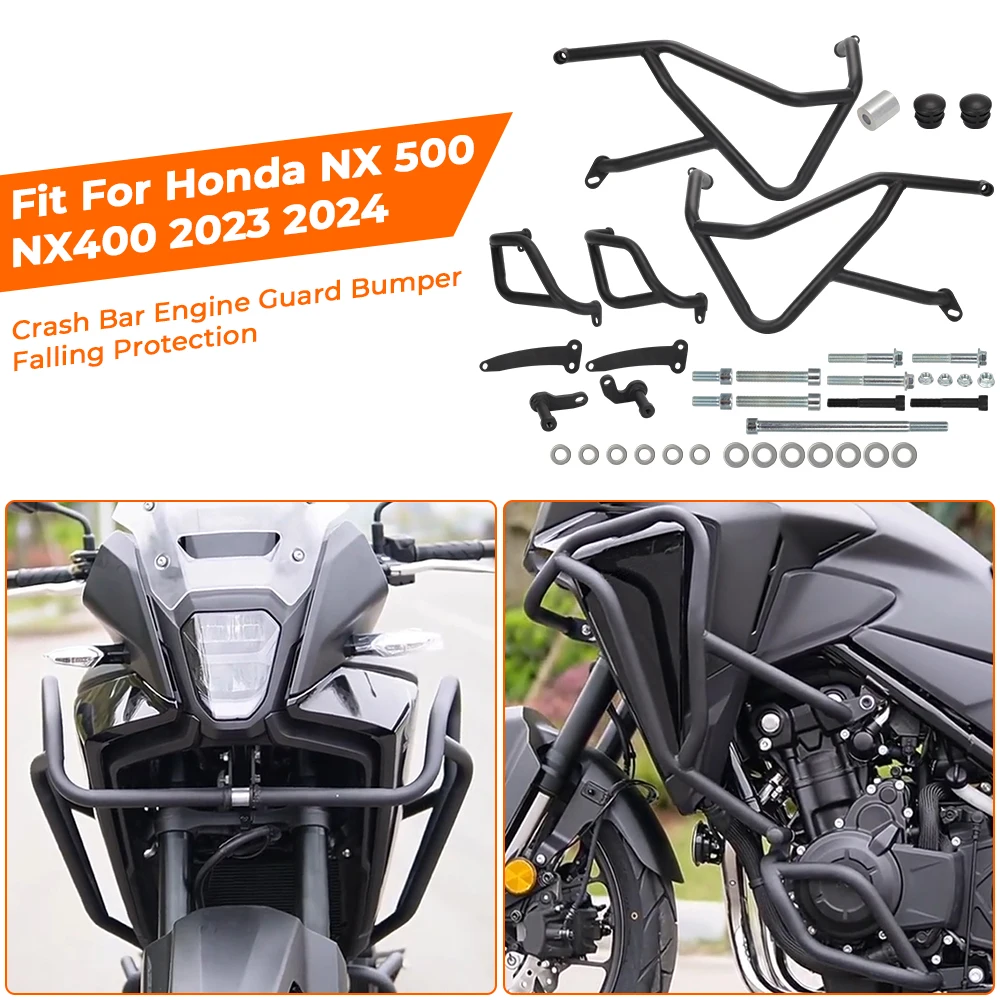 

Motorcycle Engine Tank Guard Highway Crash Bars Bumper Stunt Cage Protector NX-400 NX-500 Fit For Honda NX500 NX400 2023-2024