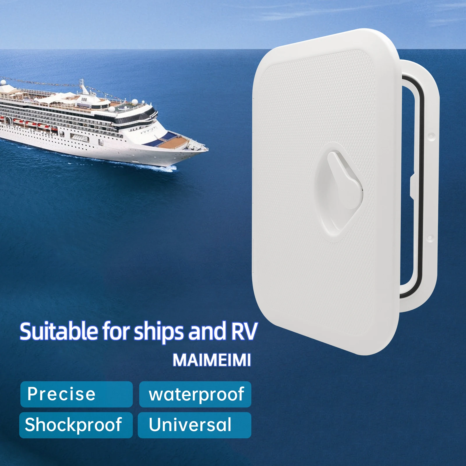 Accesorios para barcos de 375 mm, cubierta de acceso al cubierta de ABS para barcos, yates, caravanas, hermética, anti-UV, antideslizante, para inspección.