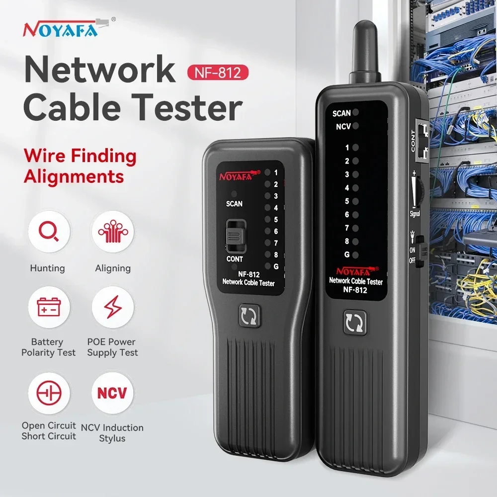 NOYAFA Network Cable Tester RJ45 RJ11 Cable Tracker NF-812 Cable Detector Burn Resistant 100V Continuity Tester Network Tools