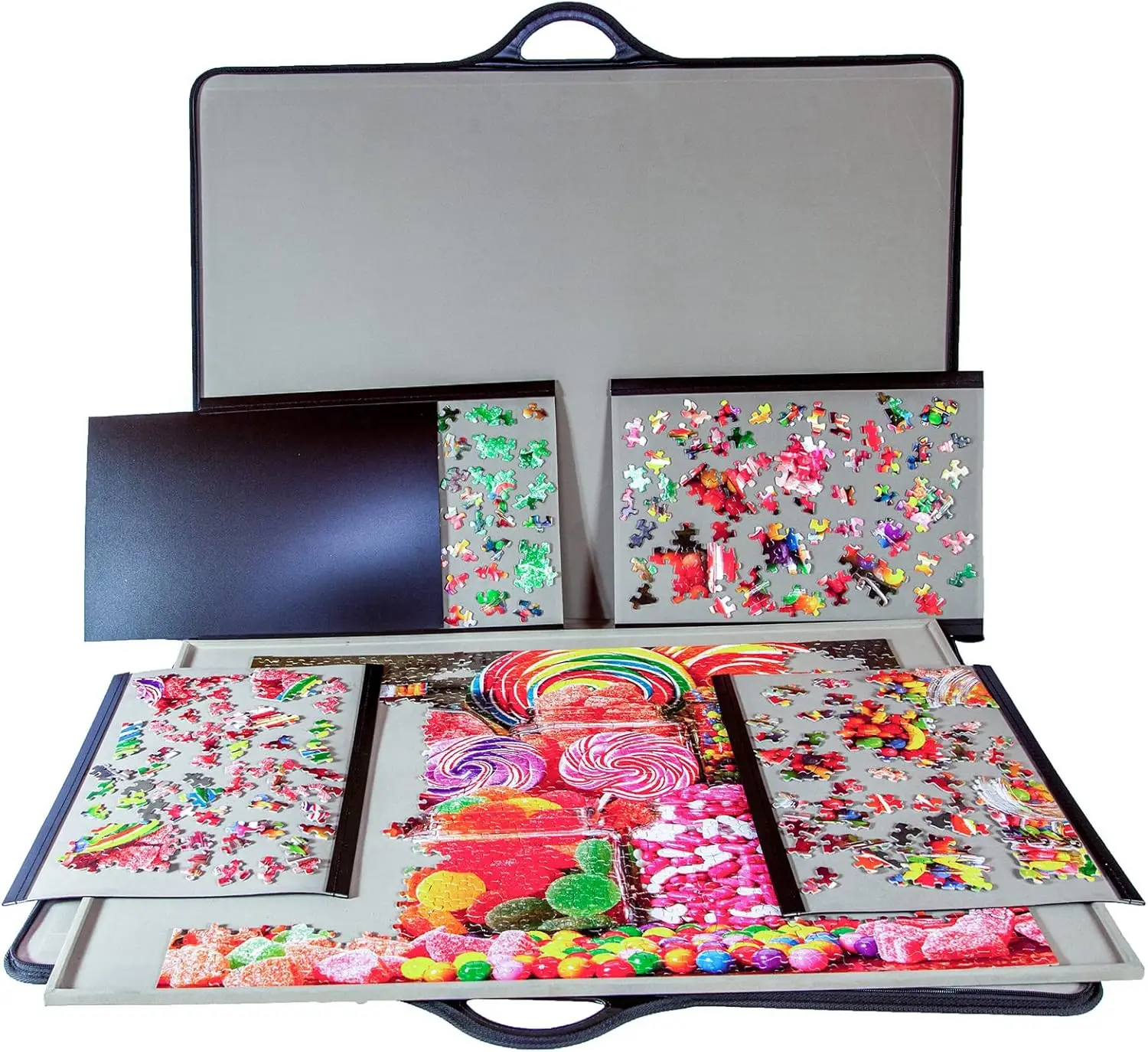 

Portable Jigsaw Puzzle Board with Carry Case for Up to 35.5" x 25.5" Puzzles, Includes Sorting Trays and Protective Cover