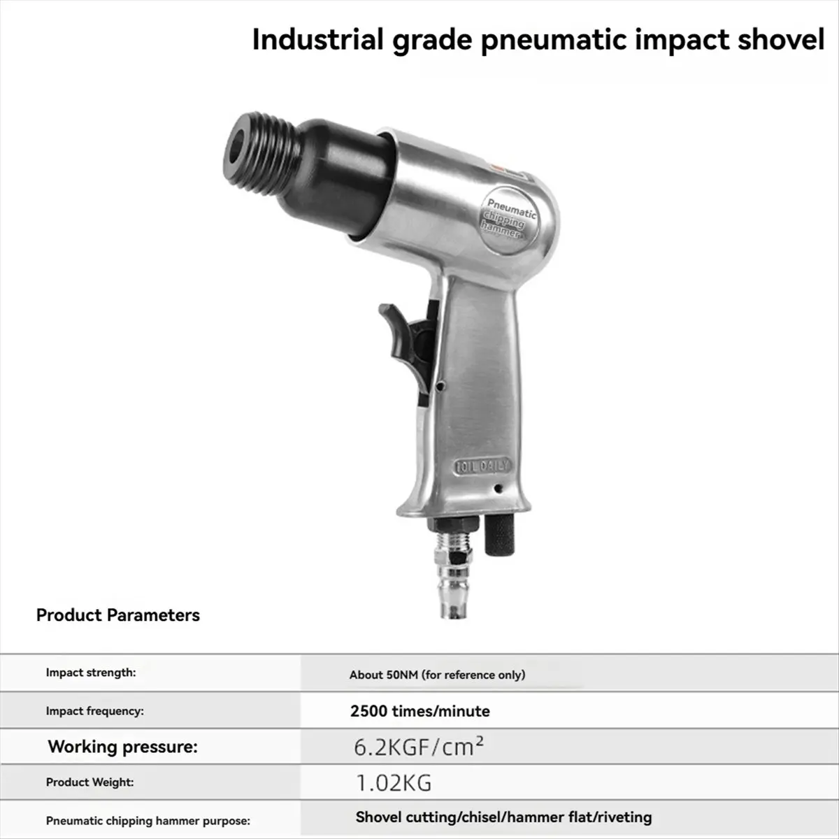 MALL Neumatic Hammer Tool Handheld Air Industrial Powerful Handle Straight Type Air Chisel Pneumatic Hammer Shovel Tool 150mm