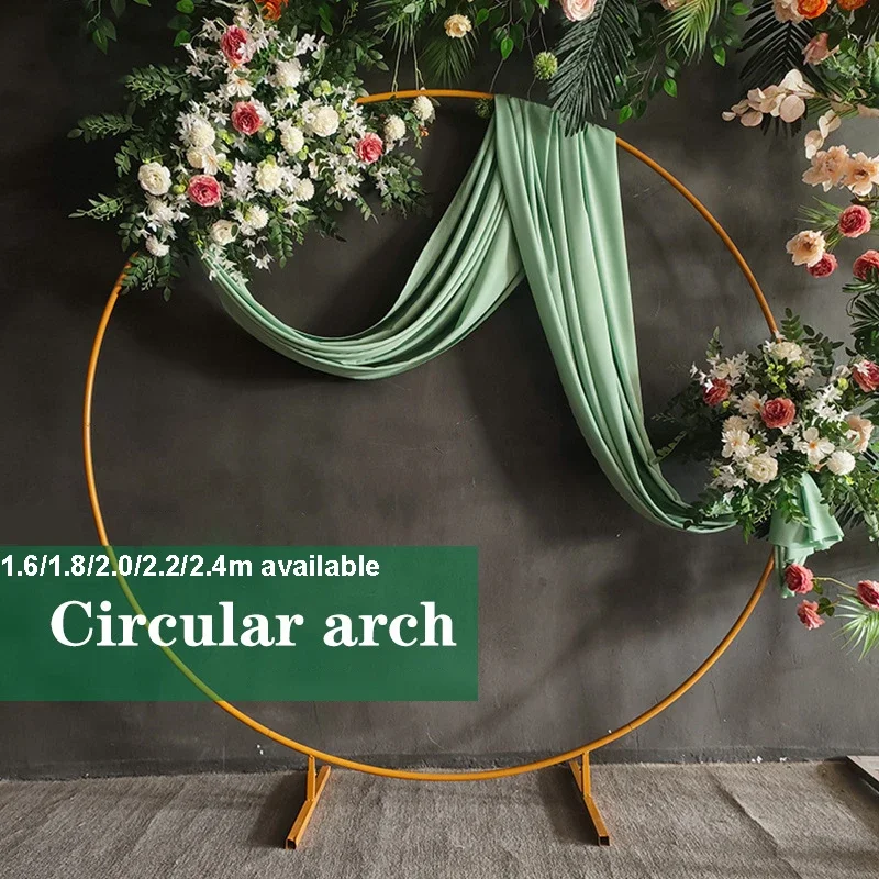 

1.6-2.4m Wedding Arch Metal Circle Balloon Arch Stand Gold Balloon Holder Birthday Party Wedding Arches Backdrop Decor Props