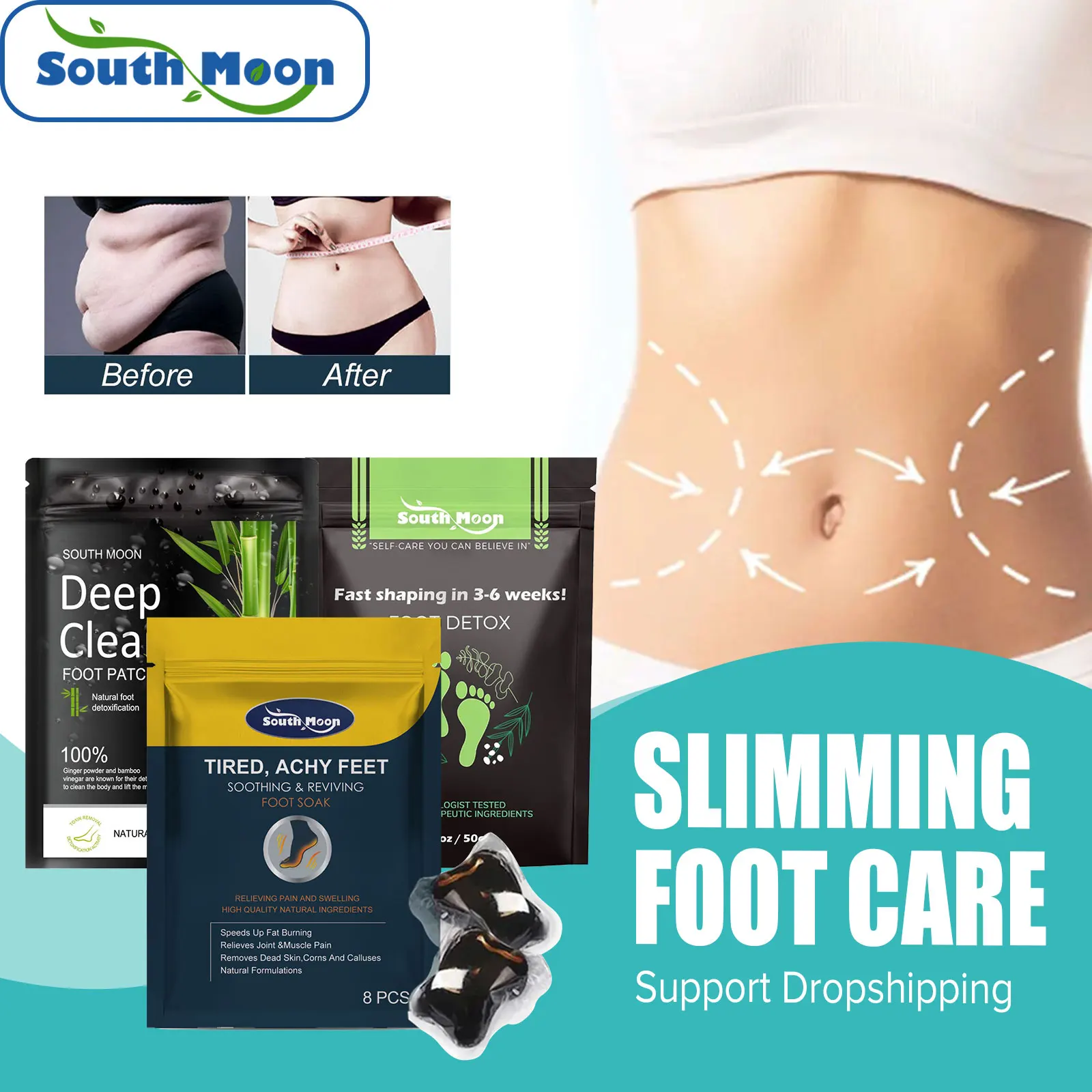 

Fat Burning Foot Bath Salt Soak Foot Leg Slimming Dehumidification Detox Relieve Fatigue Herbal Body Soothing Shaping Foot Patch