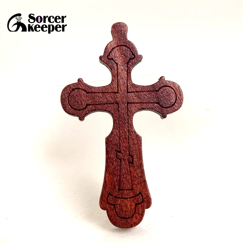 New Small Wooden Crosses Carved Crucifix Cross Charm Pendants Statue Sculpture Jewelry Findings for Necklace Making BG277