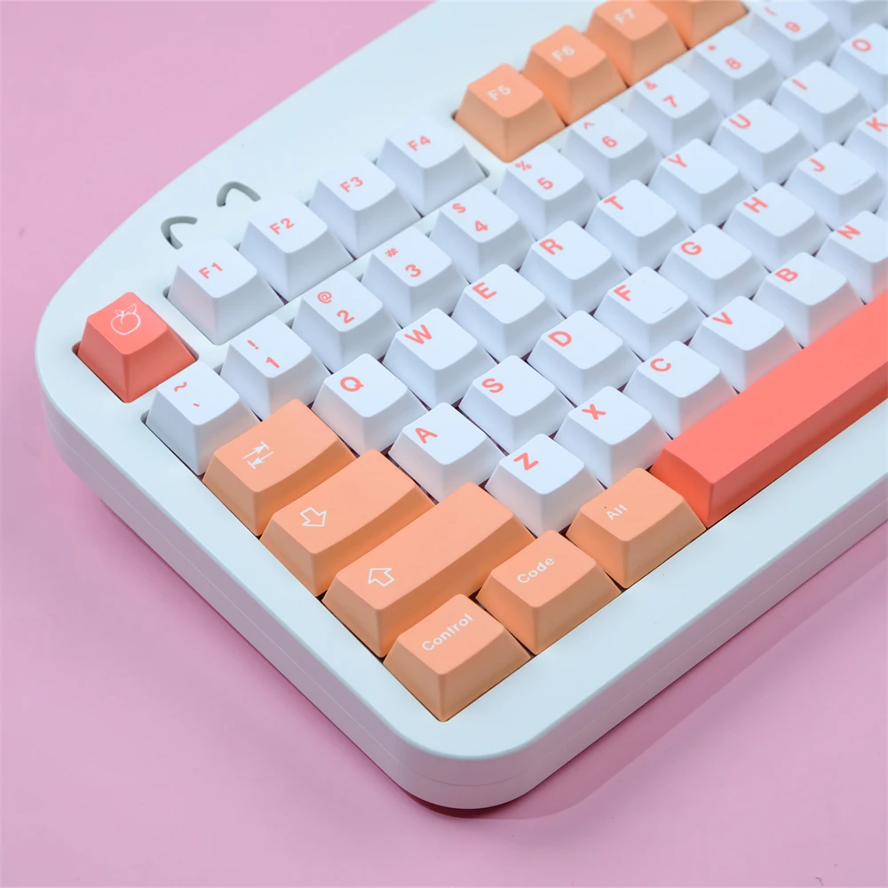 

129 Keys GMK Peach Keycaps PBT Dye Sublimation Cherry Profile For Gateron Cherry MX Switch Mechanical Keyboard CHERRY Keycaps