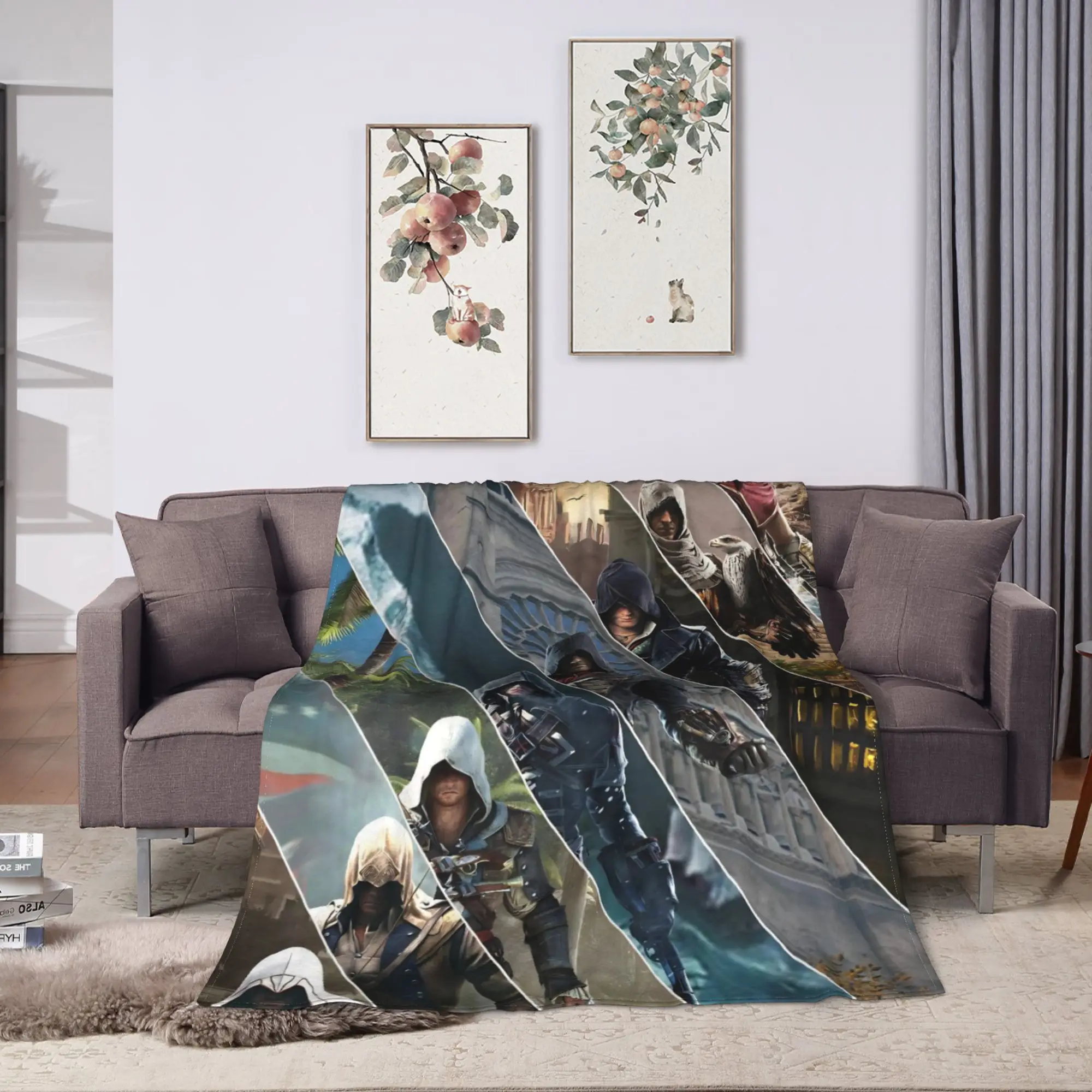 Assassins Creed Shadows  Blanket Quality Super Warm  Bedding Throws Winter Boy Girl Living Room Novelty Bedspread