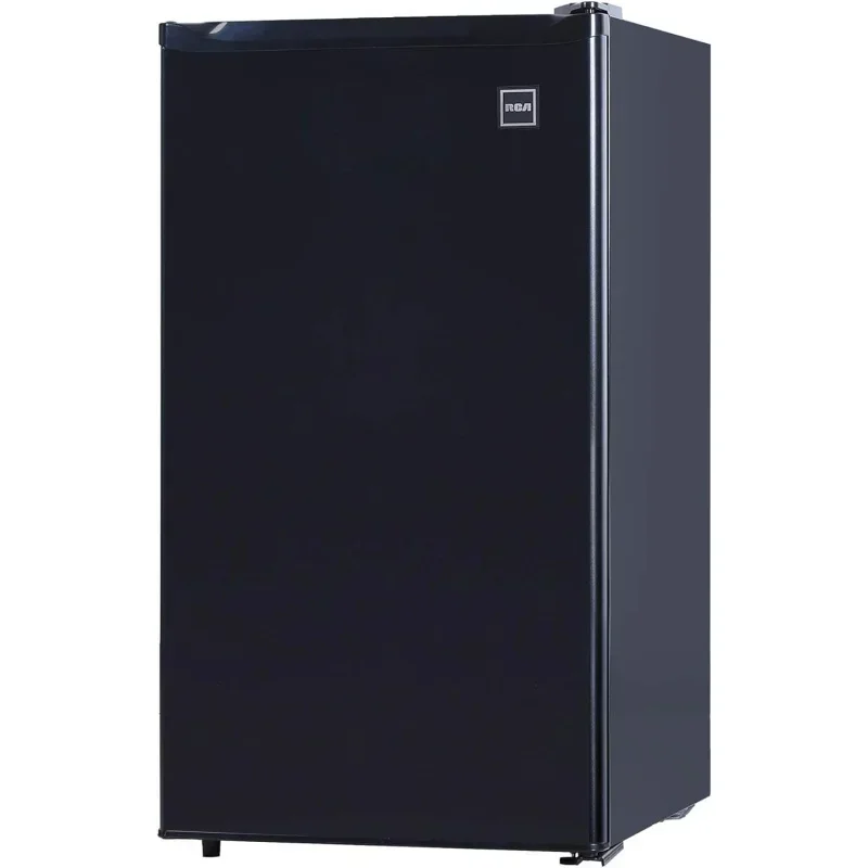 QWCOM RFR321 Single Mini Refrigerator-Freezer Compartment-Adjustable Thermostat Control-Reversible Doors-Ideal for Dorm,3.2 C U.