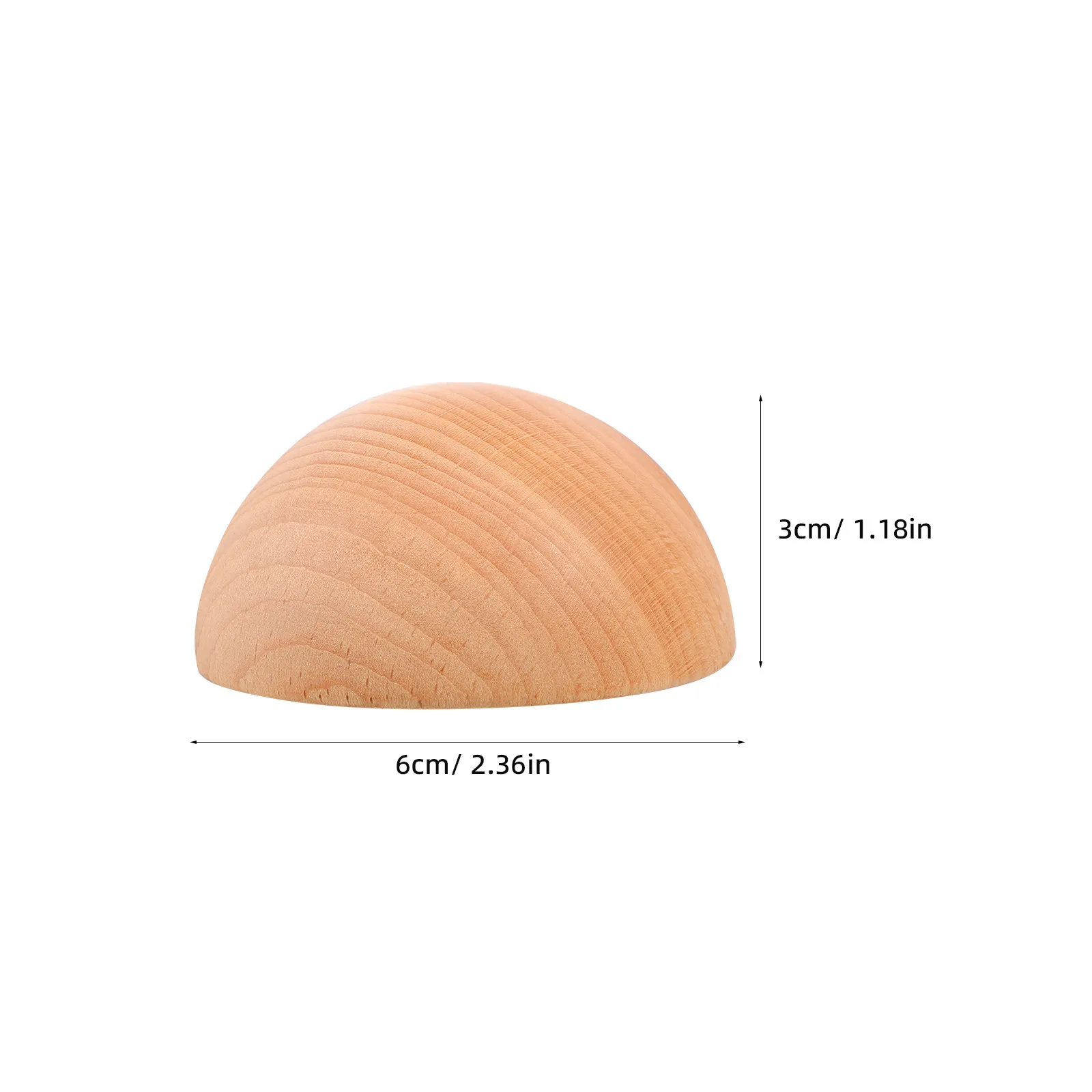 2Pcs Wooden Stair Post Finials Unfinished Half Round 2.4 Natural Wood Half Sphere Decorative Wood Finials for Railings
