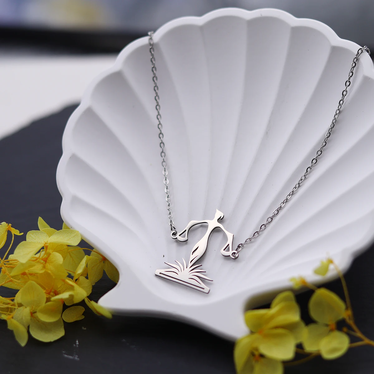 QIAMNI Zodiac Libra Constellations Pendants Stainless Steel Balance Law Scales of Justice Book Necklace Lawyer Birthday Gift