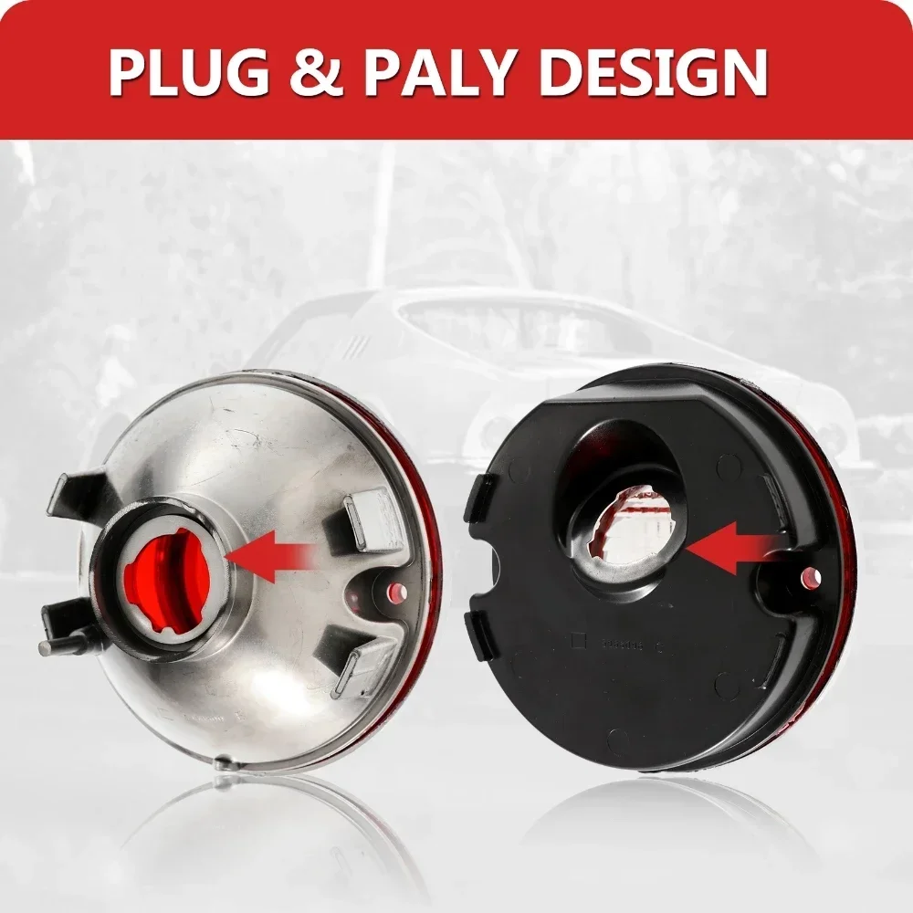 4PCS Tail Lights & Backup Reverse Lights Kit For Chevrolet Corvette C3 5.7L 1975-1979 Rear Light Red Lens (No Bulb) view 4