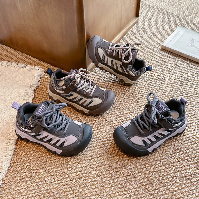 Kids Sports Shoes Toes Capped Soft Sole Children Running Shoes Mesh Breathable 2026 Brand New Students Sneakers Hook&loop