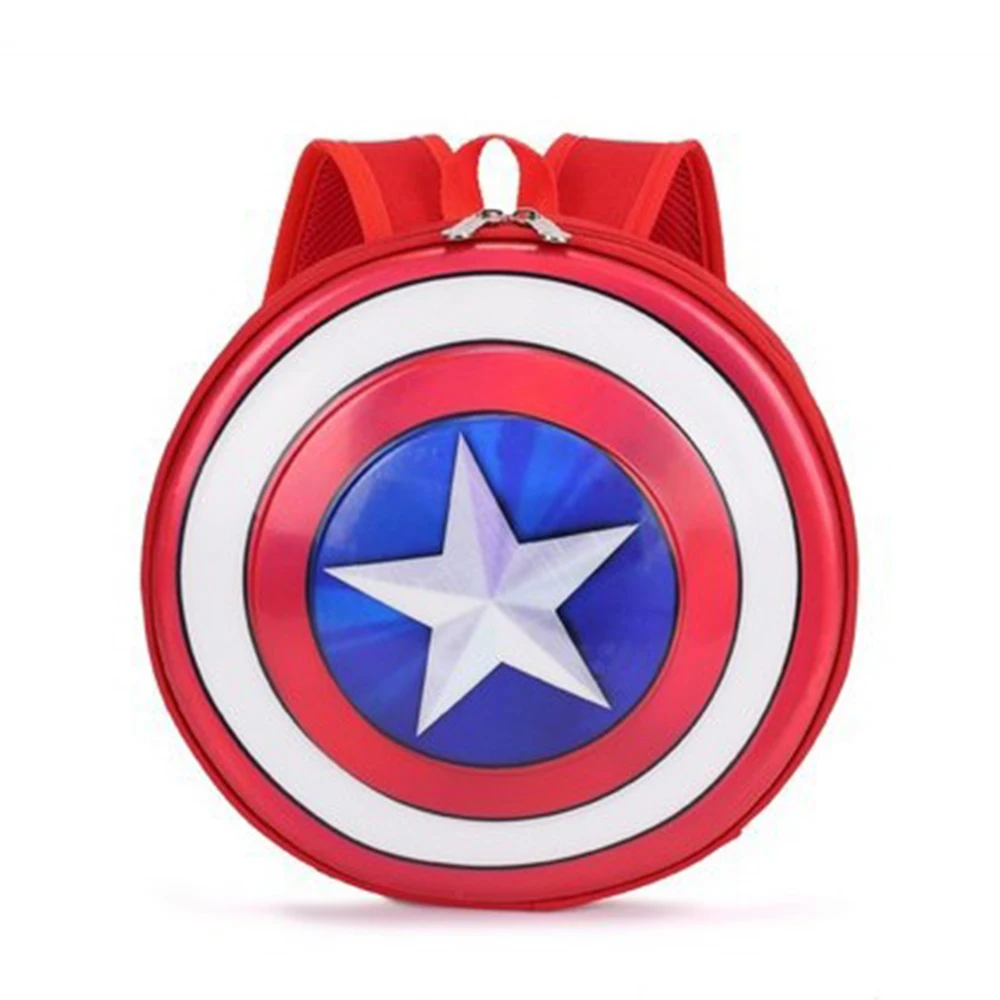 Disney Captain America Backpack For Children Shield Pattern Design Kindergarten School Bags Boys Casual Toy Shoulder Packages