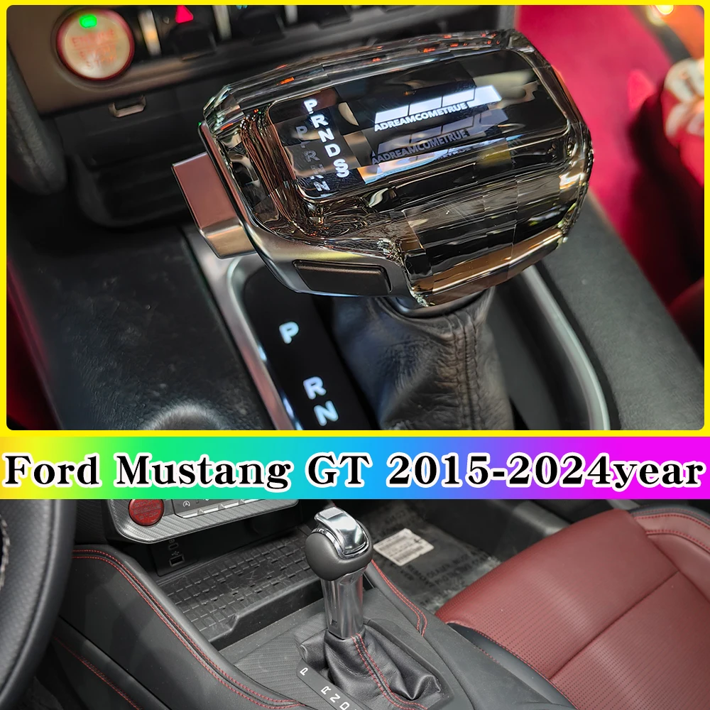 

personalized customization for ford mustang gt 2015-2024 Crystal led light gearbox Handle gear shift knob head Interior Parts