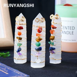 1PC Natural Stone White Selenite Crystal Point  Chakra Chips or Healing Meditation Reiki Chakra Therapy