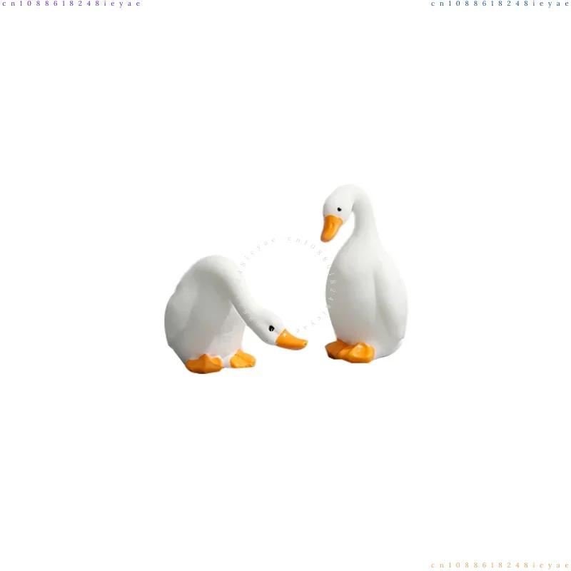 

Big White Geese To See The Desktop Emotional Healing Small Ornaments Niche Station Decoration