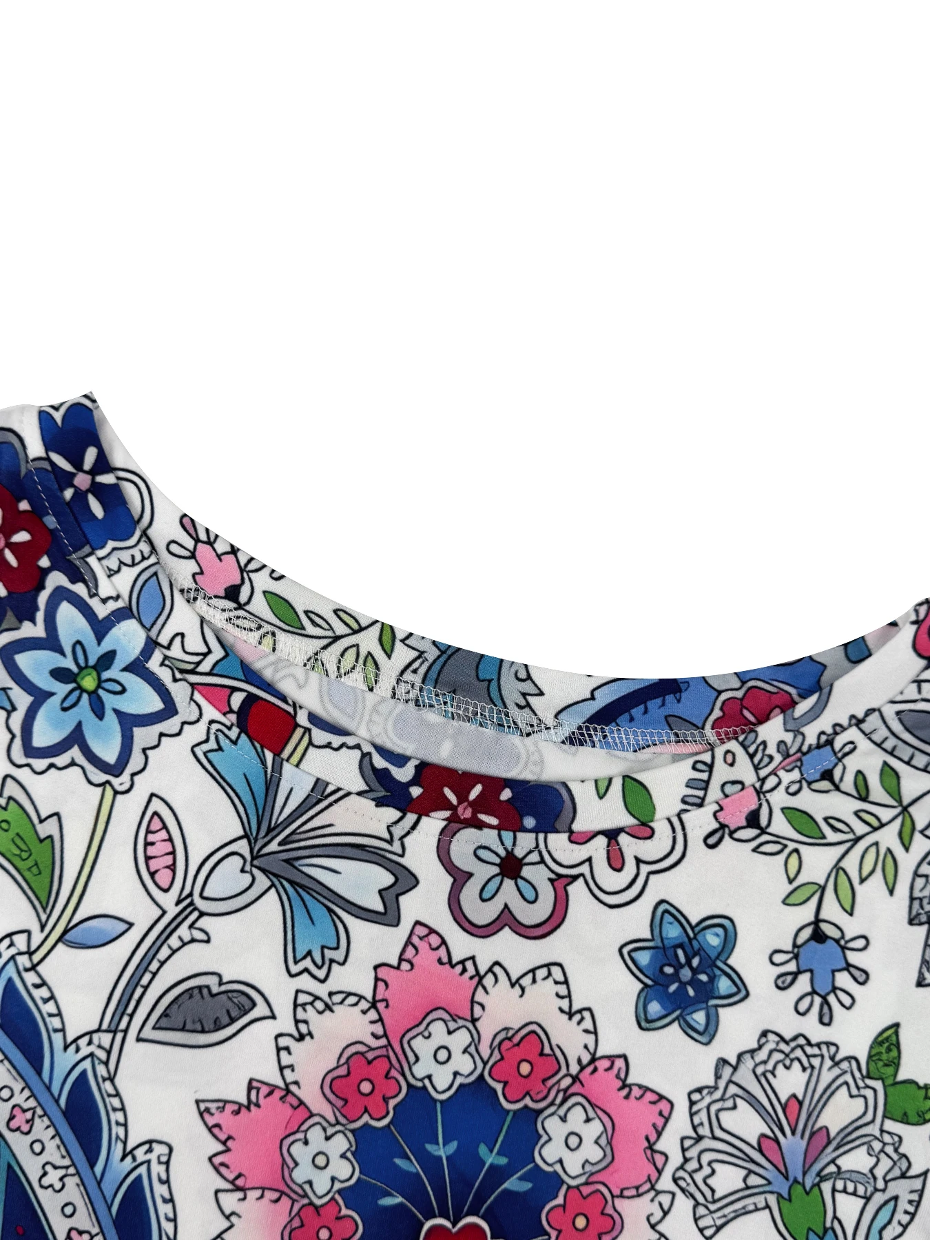 半袖,ラウンドネック,ファッショナブルなプリントドレス