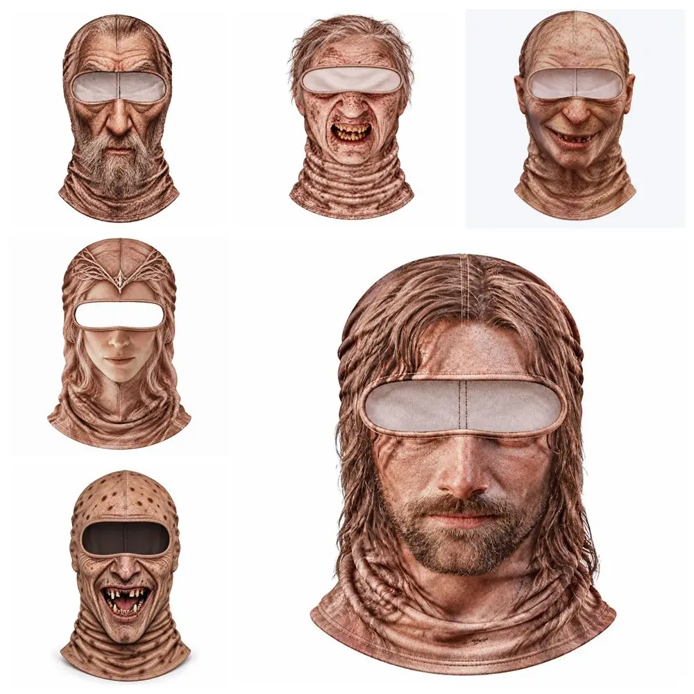Unisex Size Funny Prank Mask Funny 3D Print Motorcycle Riding Mask Breathable Windproof Neck Hood Helmet Liner