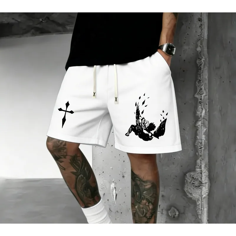 

Men's Summer Dark Gothic Style Shorts, Versatile Casual Sports Shorts Suitable for Both Men and Women's Casual Shorts