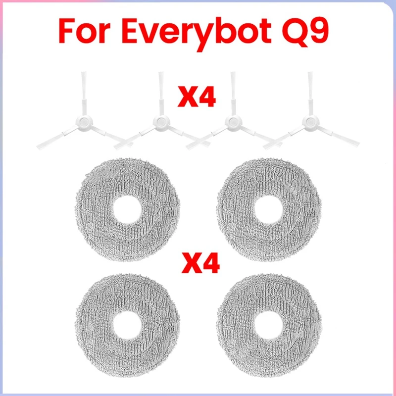 AT02-Untuk Semua Bagian Vakum Everybot Q9 Aksesori Sikat Samping Kain Pel