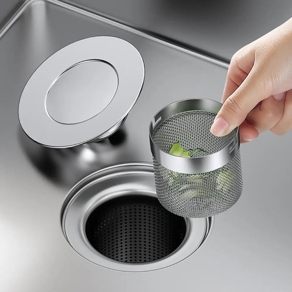 Bounce Core Dishwashing Basin Filter Anti-clog Hair Catcher Pop-up Sink Drain Stainless Steel Rapid Drainage Sink Drain Plug