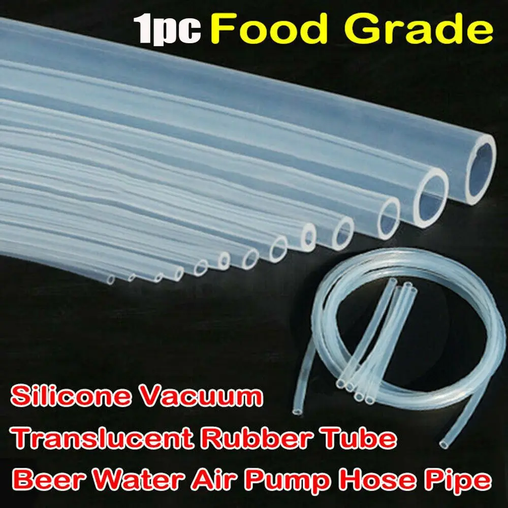 1M Beer Food Grade Flexible Hose Pipe Silicone Tube Soft Rubber Translucent