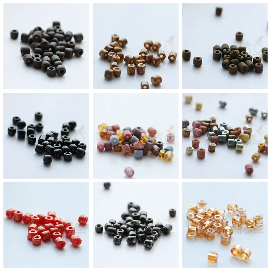 5 Grams Czech Bugle Seed Beads  - Varies Vintage Colors 4mm (BONMIXE)