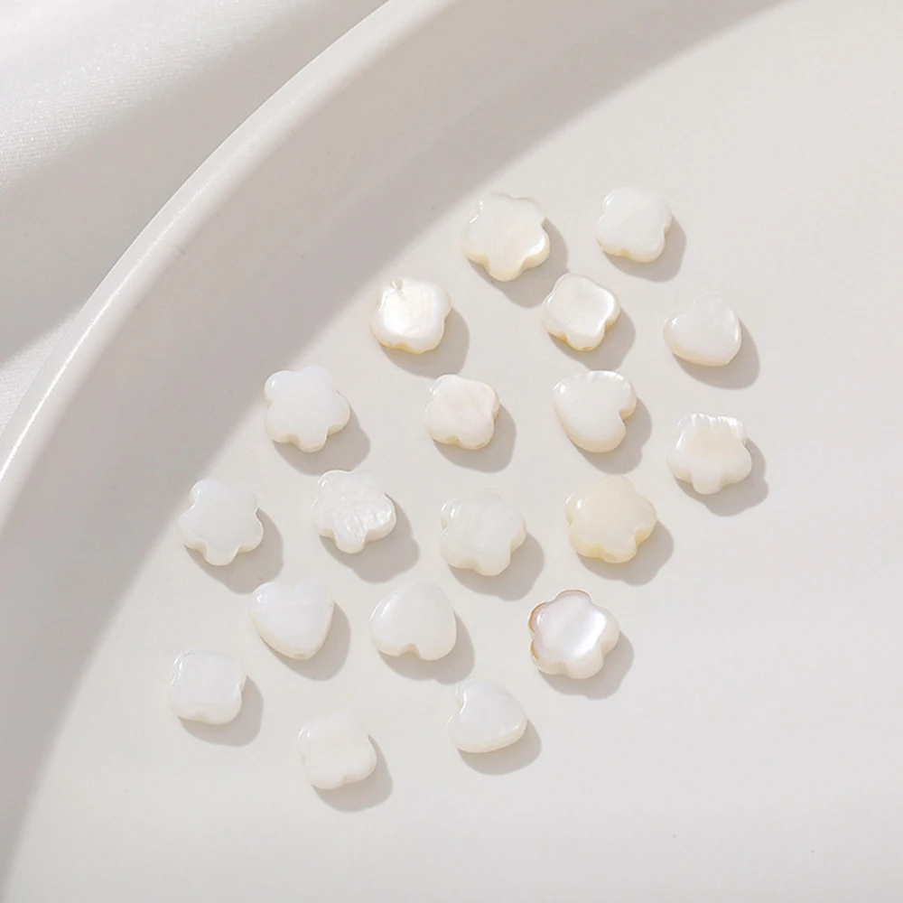 20Pcs White Shell Love Heart Leaf Flower Through Hole Bead Spacer Bead DIY Bracelet Necklace Jewelry Making view 3