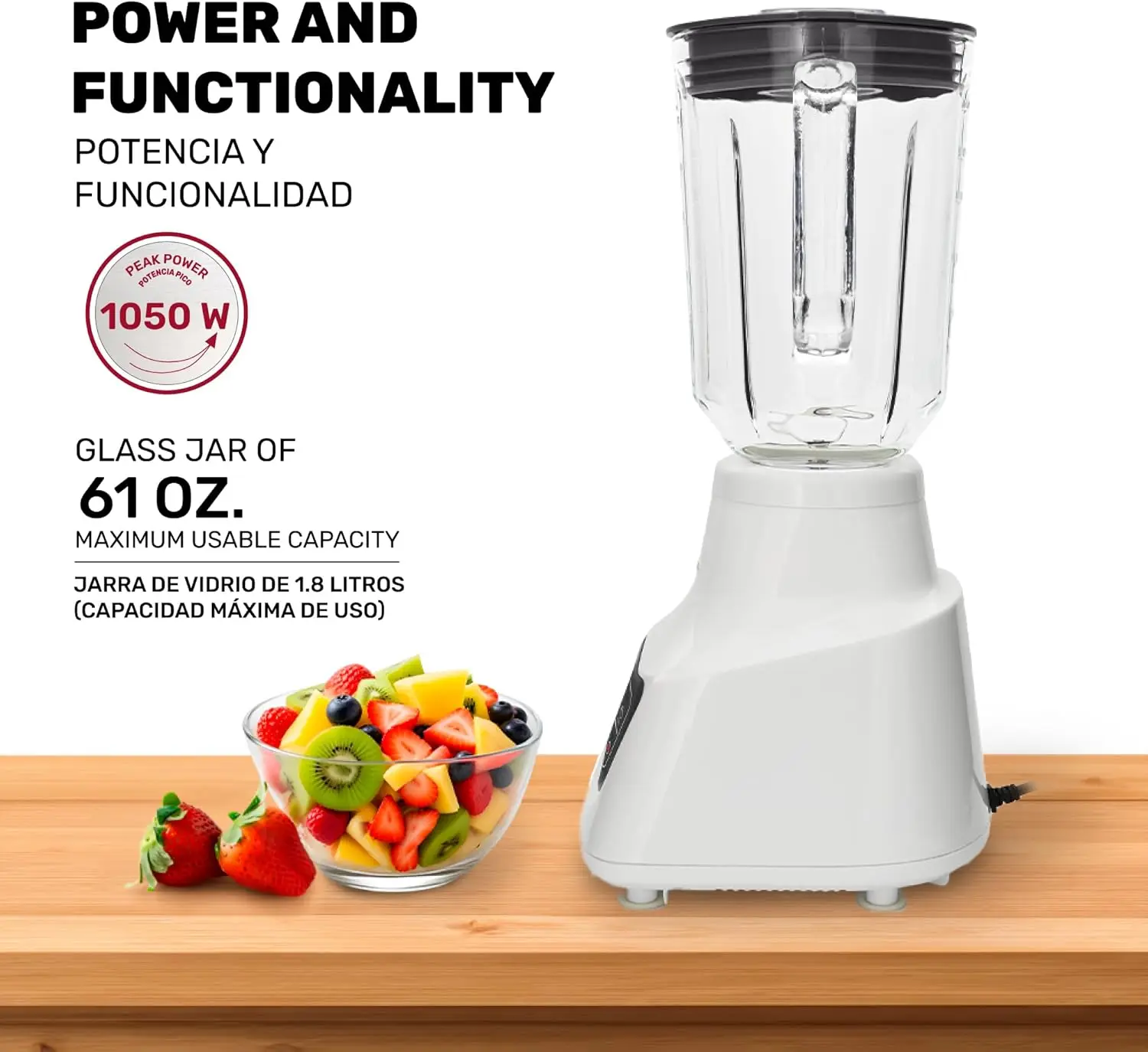 بوتينزا كومفورت |   خلاط زجاجي سعة 1.5 لتر |   1050 واط |   ما يصل إلى 50٪ أقل من الضوضاء |   الطاقة والمتانة |   9 طرق للاستخدام |   REC