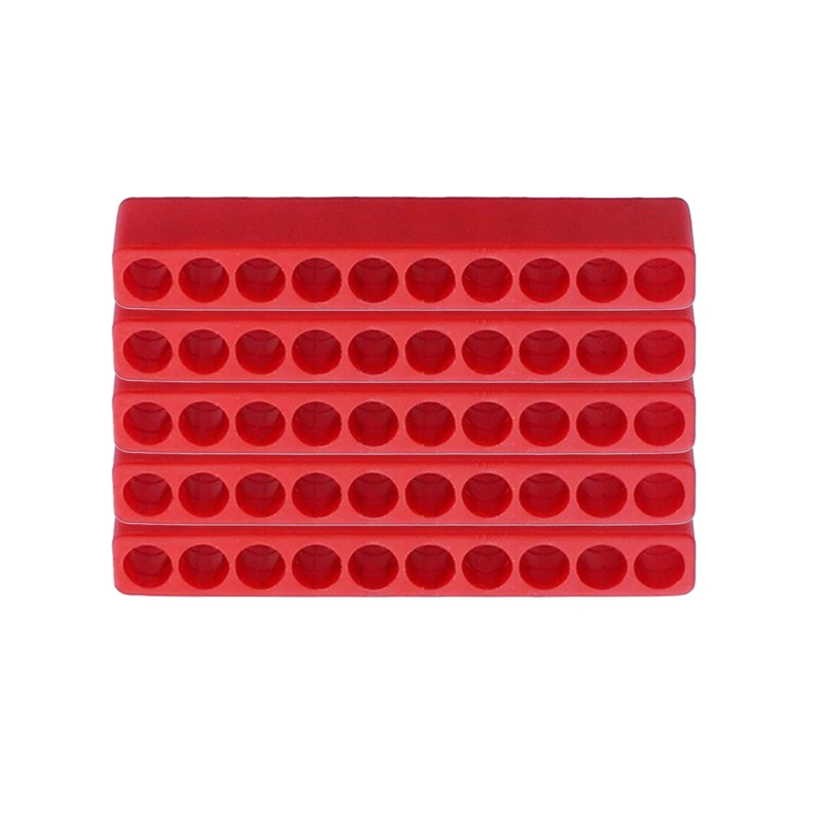 5PCS Screwdriver Bit Box Hand Tools Holder Bits Organizer Rack Durable Screw Storage 10 Holes Red Case For 1/4inch Hex Tools