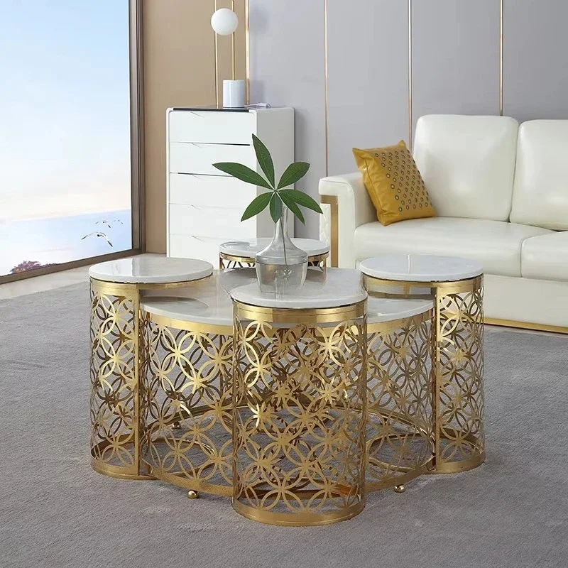 

# Wonderful Design Living Room Furniture Stainless Steel Coffee Table Set