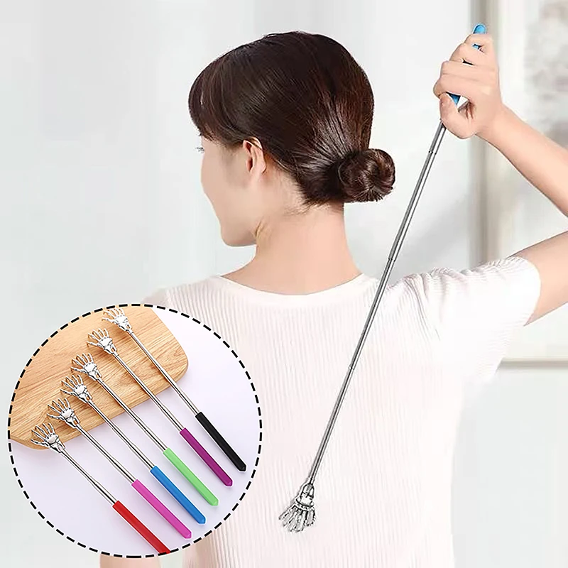 

1Pc Stainless Steel Itch Relief Manual Rake Portable Extendable Back Scratcher Back Scraping & Massage Tools