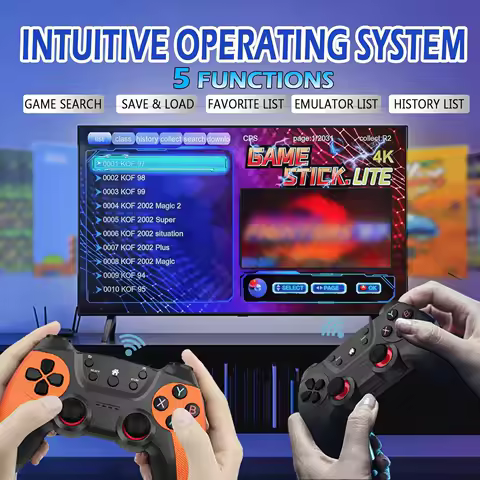 Upgraded X2 Ultra Wireless Retro Game Stick 4K with 30,000+ Games 3D HD 2.4G Wireless Controllers TV 50 Emulator For PS1/N64/DC