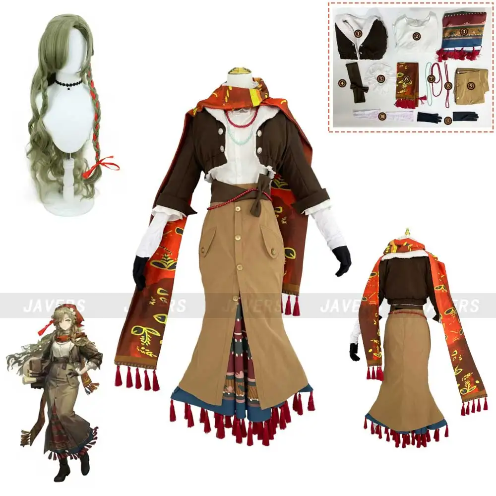 Juego inverso: 1999 Vila Cosplay disfraz peluca Retro marrón abrigo falda uniforme mujer Sexy Halloween carnaval juego de rol traje de fiesta