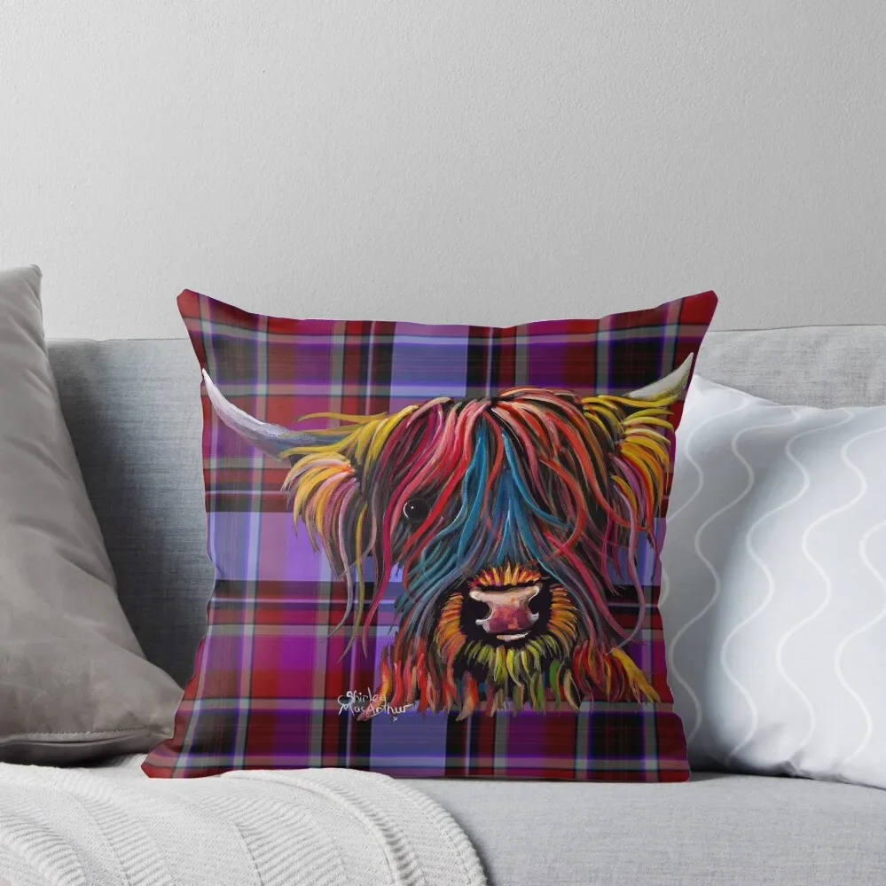 

SCoTTiSH HiGHLaND CoW ' SWeeT P TaRTaN P ' BY SHiRLeY MacARTHuR Throw Pillow Pillow Case Christmas Sofa Cushions Covers