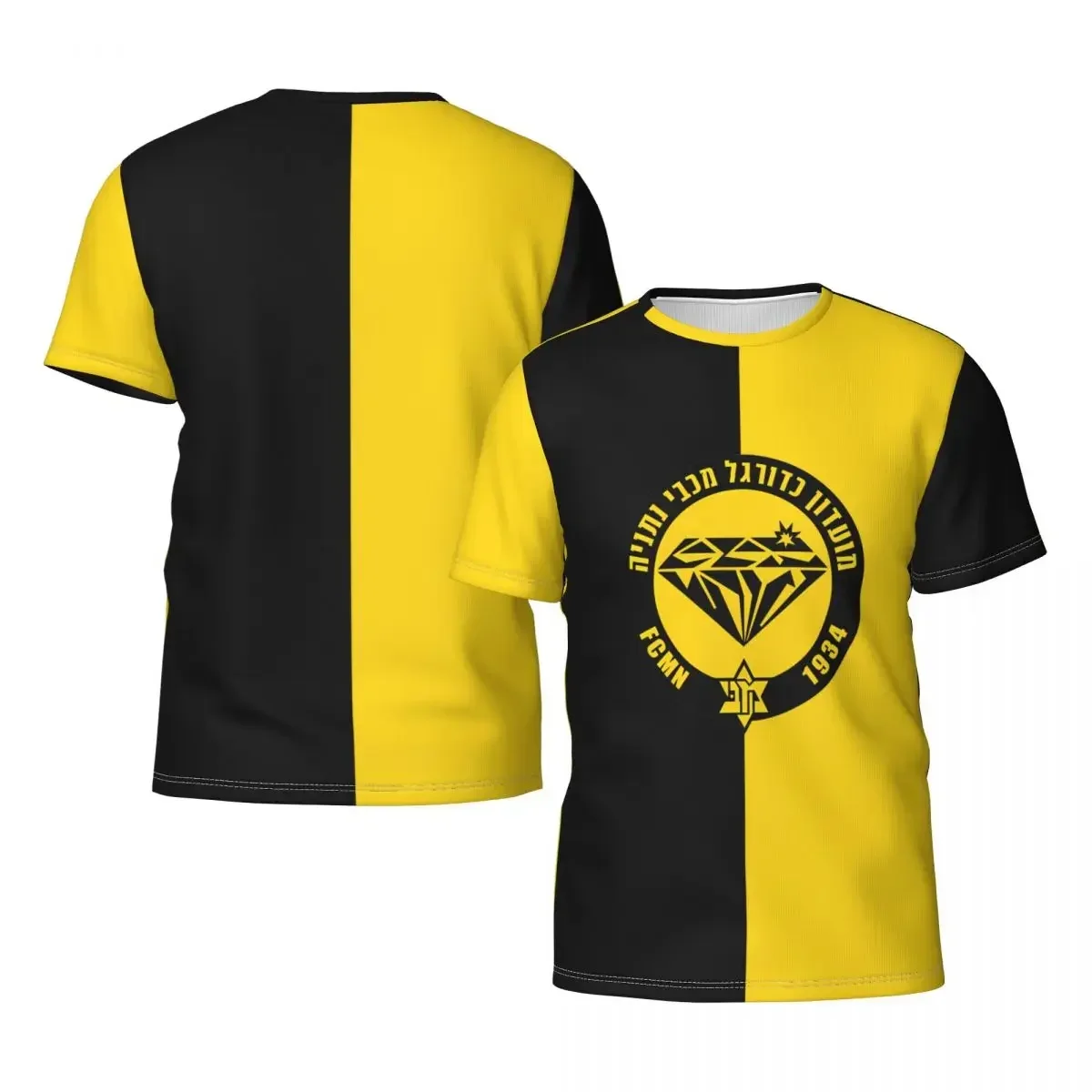 Maccabi Netanya Men's Athletic Cotton Classic Short Sleeve Crewneck T-Shirt Tee Shirt