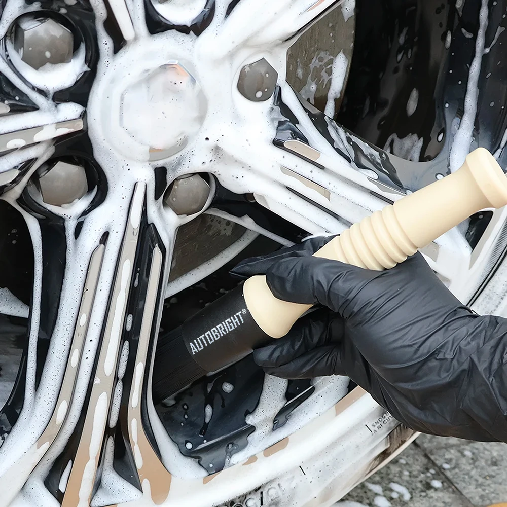 AUTOBRIGHT Motorrad-Radreinigungsbürste mit Steifen Borsten - Langlebiges Vielseitiges Werkzeug für Auto-Motor, Rad und Tür-Detailing – Detail 3