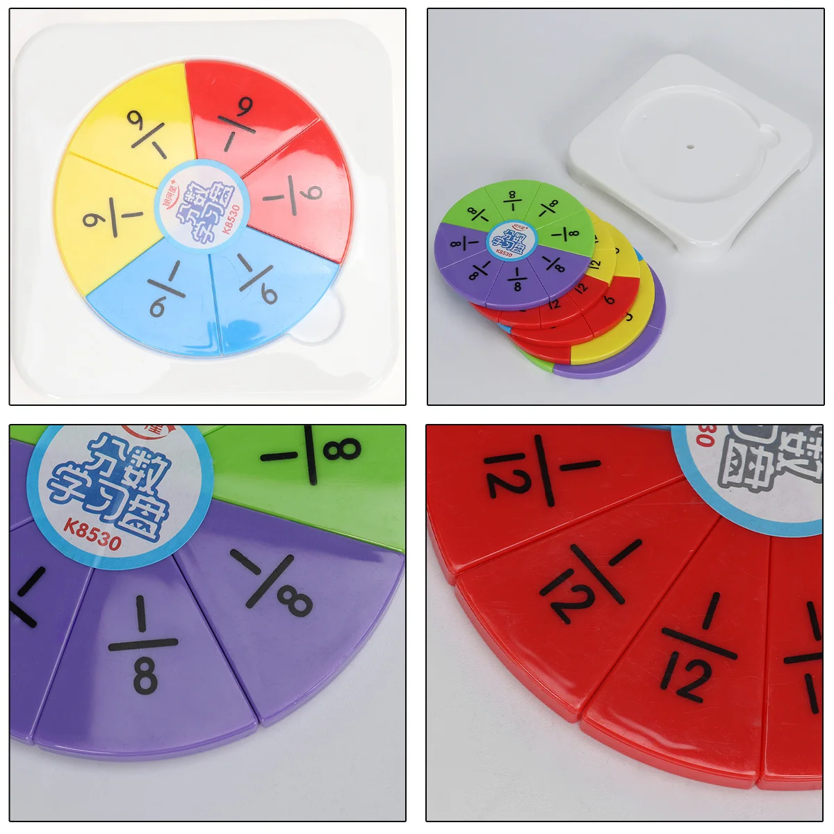 1Set pädagogische Bruchkreise, buntes, langlebiges Mathe-Lehrset, hilft bei der Visualisierung von Brüche, Multiplikation, Zählen