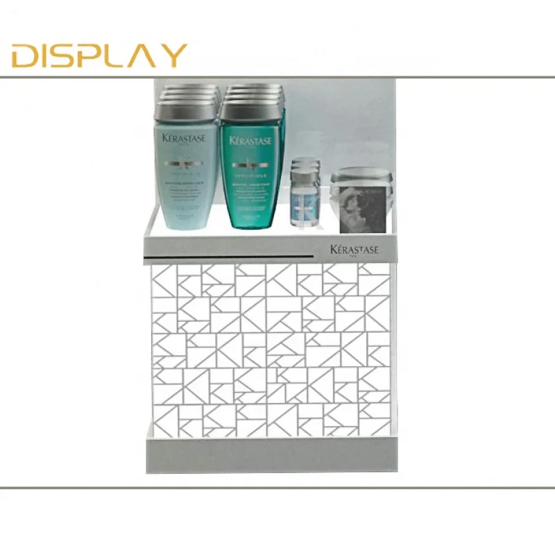 Rak Display Produk Kosmetik Akrilik LED Custom, Stand Display Parfum Perawatan Kulit Kecantikan